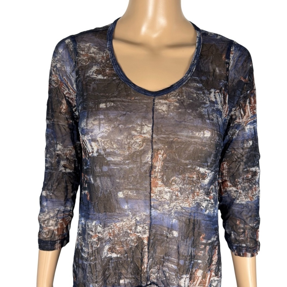 Comfy USA Sheer 3/4 Sleeve Cover Up Dress Size S - Picture 2 of 7
